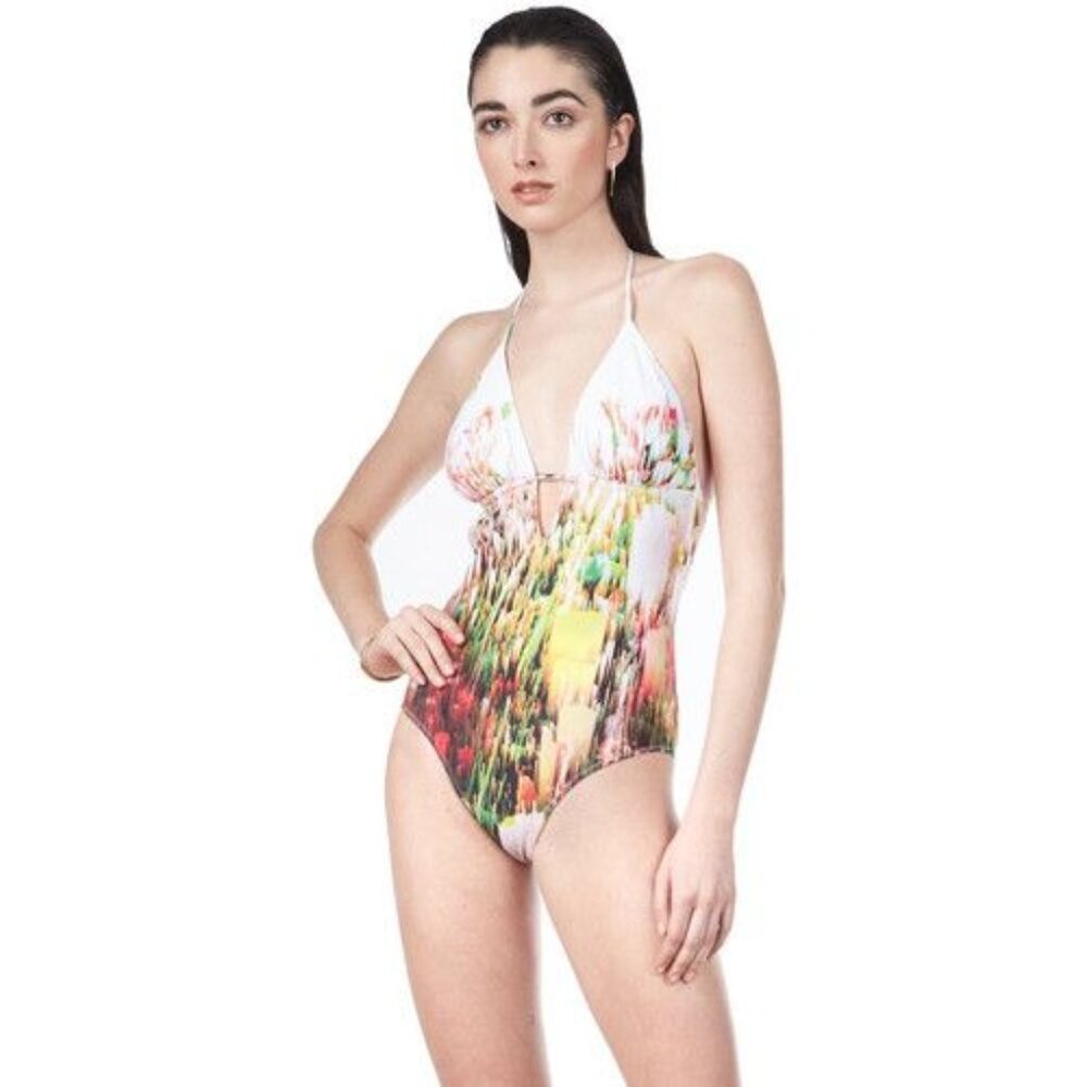 HOLLIE WATMAN print one piece swimsuit L NEW
